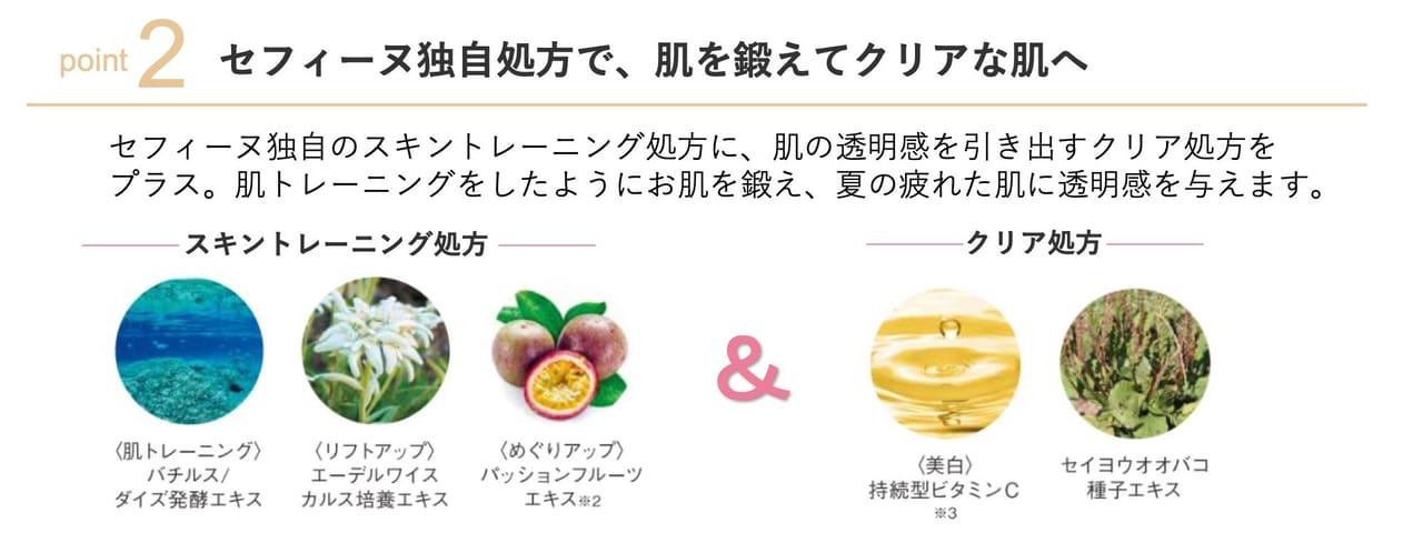 セフィーヌ独自処方で、肌を鍛えてクリアな肌へ
