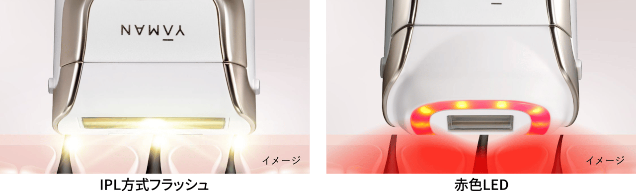 IPL方式フラッシュ × 赤色LED