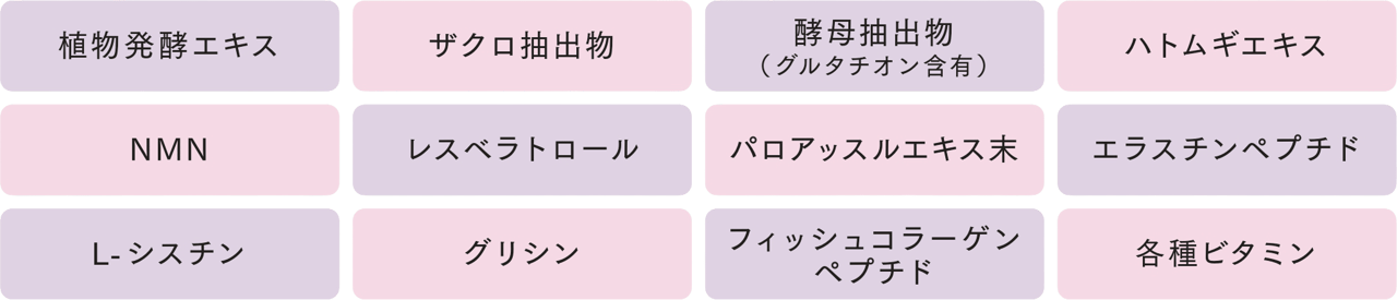 健康的な毎日をサポートする各種成分