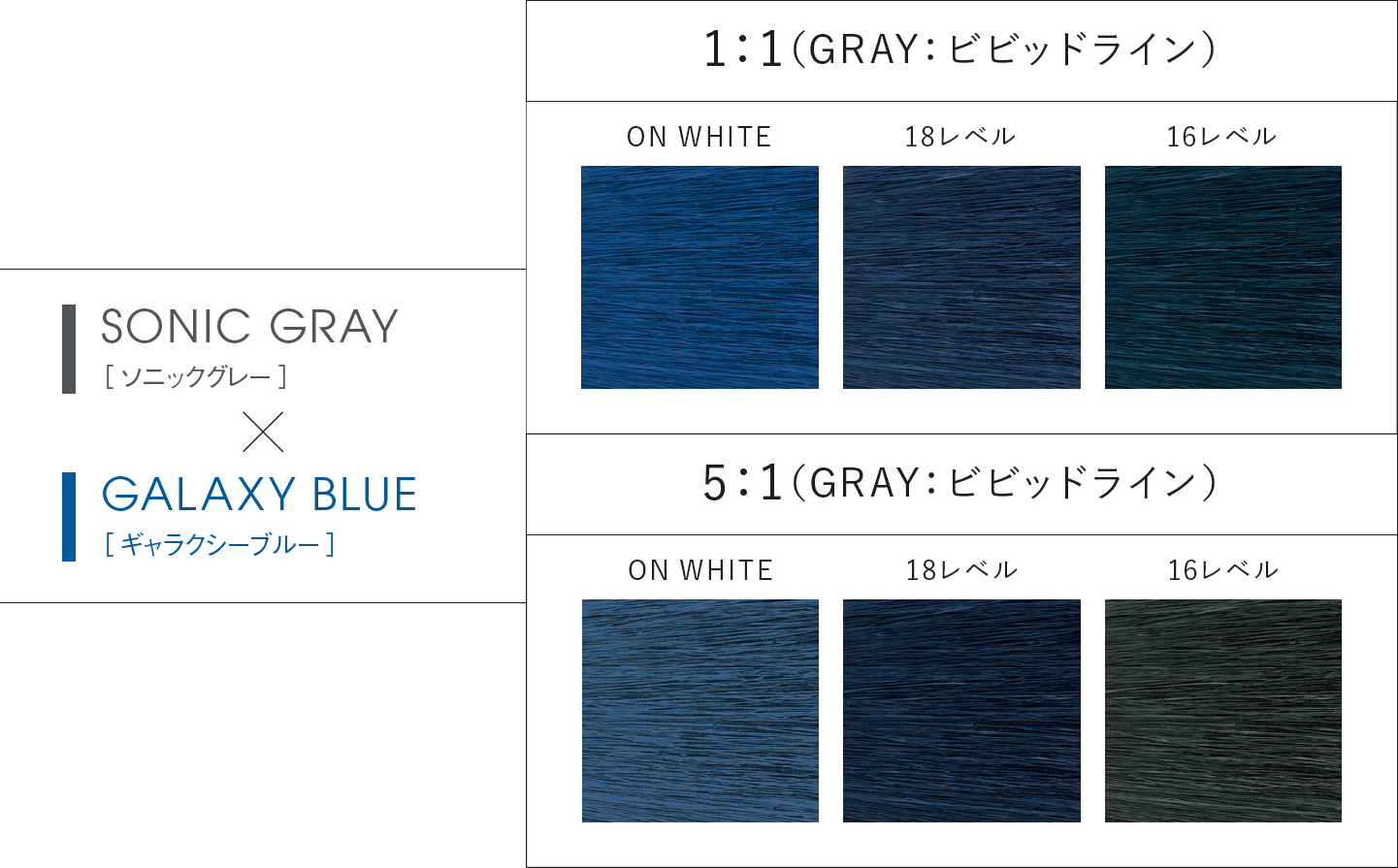 SONIC GRAY(ソニックグレー) × GALAXY BLUE(ギャラクシーブルー)
