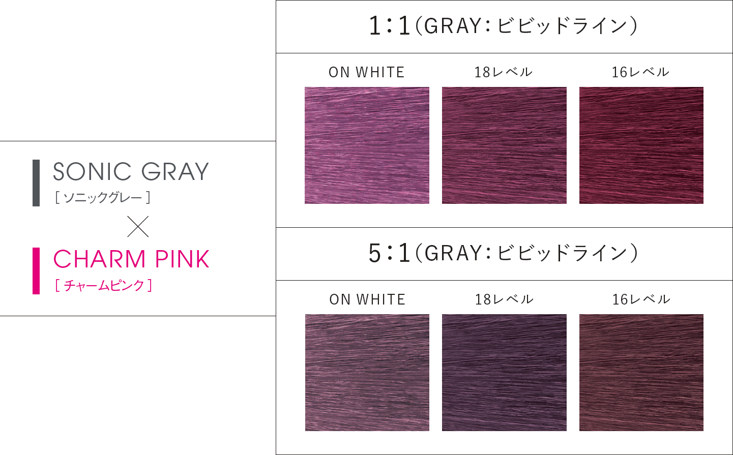 SONIC GRAY(ソニックグレー) × CHARM PINK(チャームピンク)