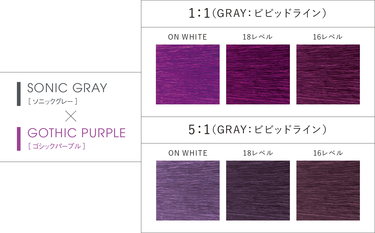 SONIC GRAY(ソニックグレー) × GOTHIC PURPLE(ゴシックパープル)