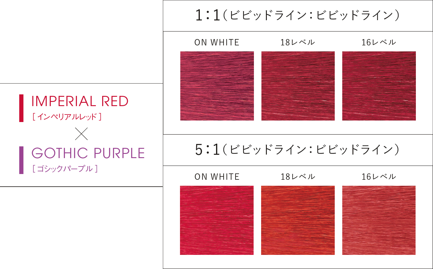 IMPERIAL RED(インペリアルレッド) × GOTHIC PURPLE(ゴシックパープル)