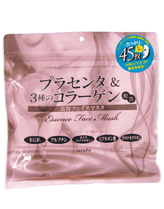 【48時間以内に発送※土日祝除く】 アロヴィヴィ プラセンタ&コラーゲン フェイスマスク 45枚入