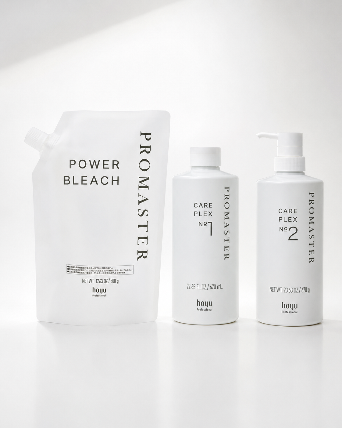 【7月31日16時まで】ホーユー プロマスター パワーブリーチ 500g + ケアプレックス No.1 670ml + ケアプレックス No.2  670g
