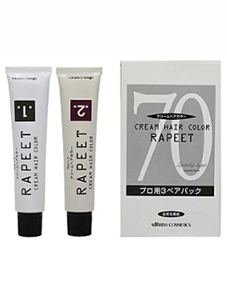 イリヤ ラピート クリームヘアカラー ノンジアミンタイプ #70 自然な黒色 1剤・2剤(各60g×3本)