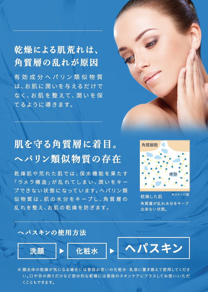 ヘパリン類似物質配合 薬用フェイシャルスキンローション Hepaskin ヘパスキン 80g 医薬部外品 の業務用通販サイト B Zone