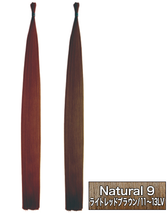 アレス ファイバーエクステンション ナチュラルカラー Natural9(ライトレッドブラウン / 11〜13Lv) シングル 75cm